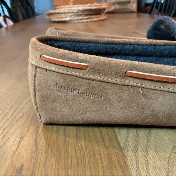 POLO RALPH LAUREN Suede Slip-On Fleece-Lined Moccasin Slipper Size 9B Narrow - Picture 7 of 7